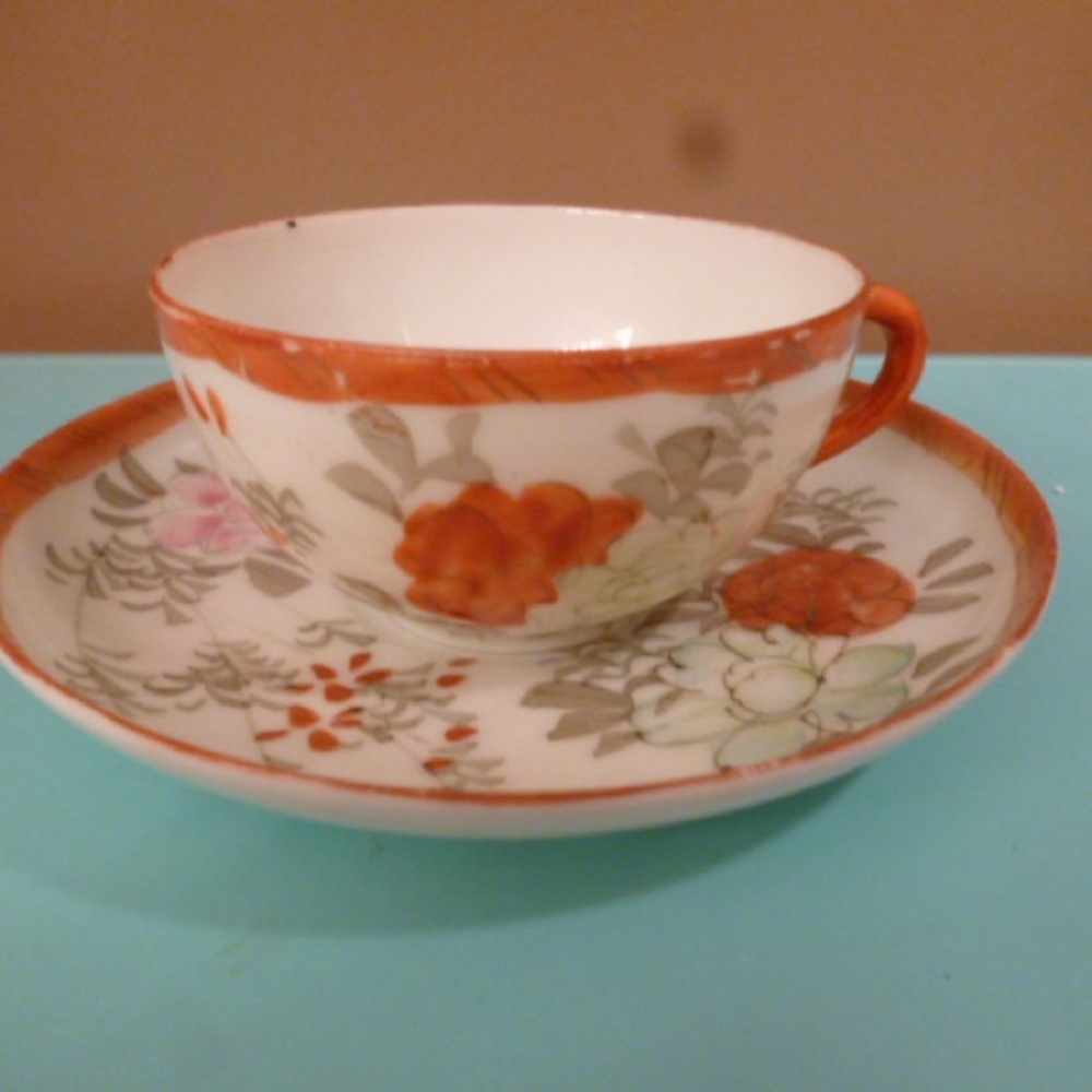 Antique Asian Porcelain Bone China Small Coffee/Tea Cup